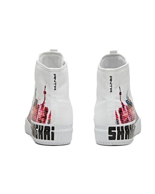 Anta White (Wmns) Life Series Sneakers Canvas High 'Shanghai'