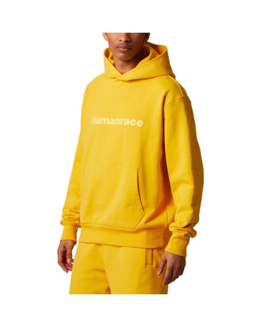 Adidas Yellow X Pharrell Humanrace Logo Hoodie for men