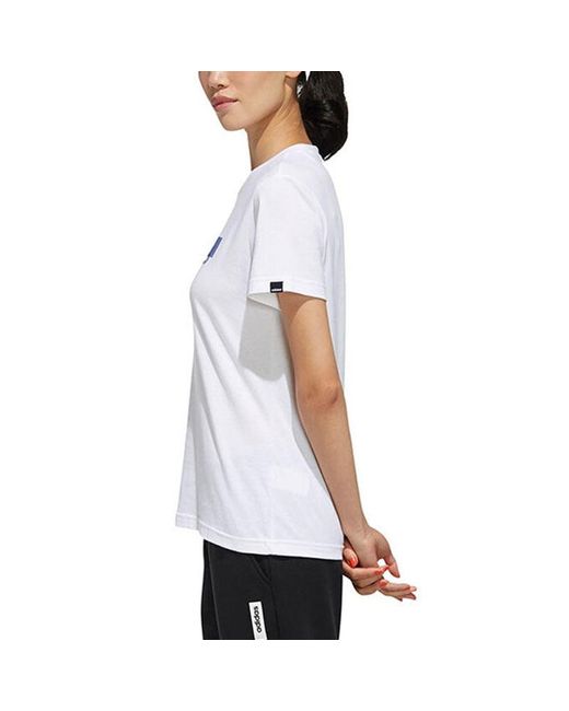 Adidas White (Wmns) Boxed Logo Graphic T-Shirt Asia Sizing