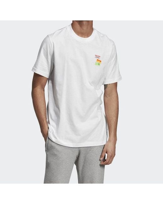 Adidas White Originals Bodega Pricetag Back Printing Short Sleeve for men