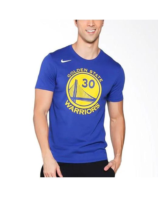Nike Blue Golden State Warriors Dri-Fit Nba Short Sleeve 'Curry' for men