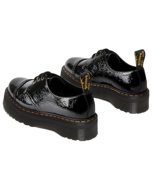 Dr. Martens Black 1461 Distressed Patent Leather Platform Shoes