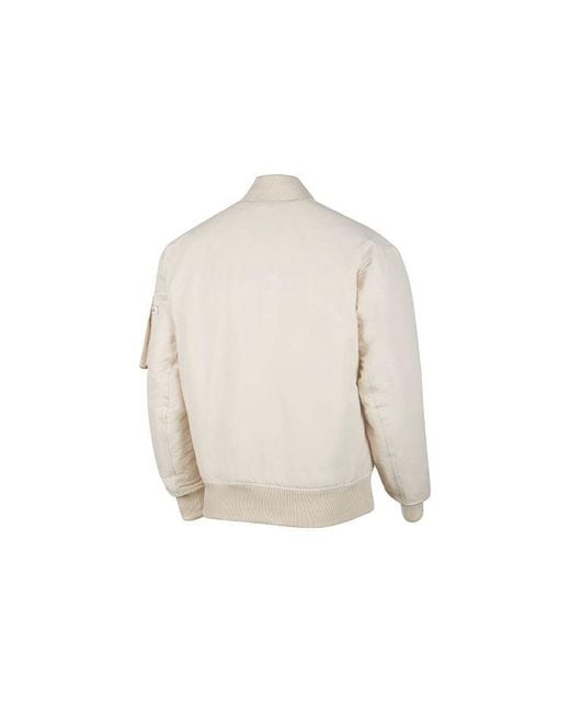 Nike Gray Essentials Ma-1 Reversible Aviator Woven Logo Padded Clothes Lime Jacket for men