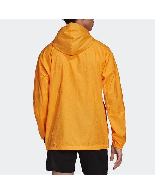 Adidas Orange Wnd Primeblue Jacket for men