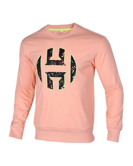 Adidas Pink Harden Fle Crew Basketball Sports Pullover for men