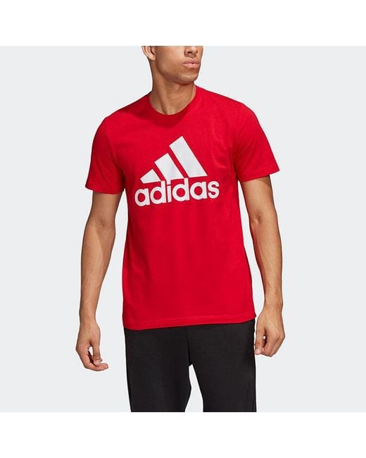 Adidas Red Must Haves Badge Of Sport T-shirt for men