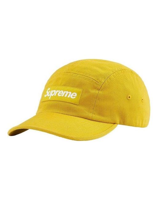Supreme Yellow Washed Chino Twill Camp Cap for men