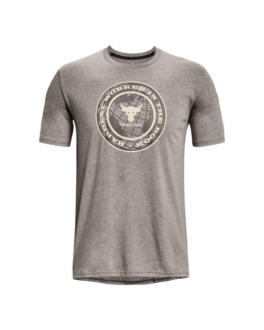 Under Armour Gray Project Rock Globe Short Sleeve T-shirt for men