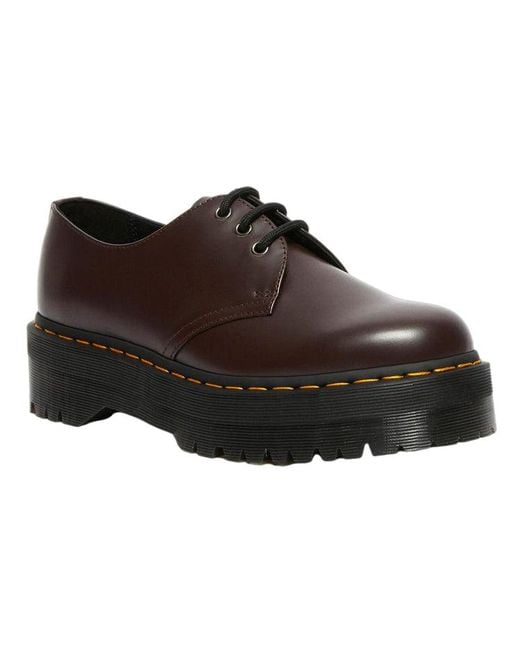 Dr. Martens Brown 1461 Smooth Leather Platform Shoes 'Wine' for men
