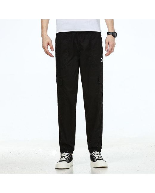 PUMA Black Woven Cargo Bundle Feet Casual Long Pants for men