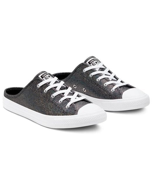 Converse Black (Wmns) Chuck Taylor All Star Dainty Mule Metal Pedal Casual Canvas Shoes