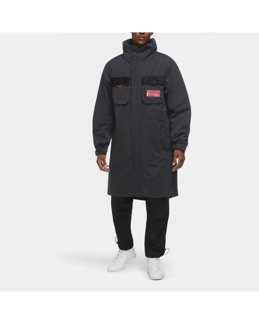 Nike Blue Hooded Long Jacket for men