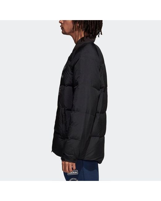 Adidas Blue Originals Graphic Jkt Contrasting Colors Windproof Stay Warm Sports Down Jacket for men