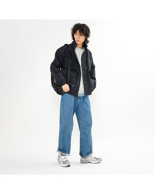 New Balance Black Multiple Pockets Cargo Windproof Sports Logo Jacket