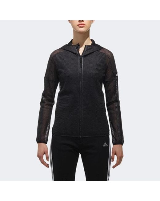 Adidas Black (Wmns) Sports Hollow Out Mesh Hooded Jacket