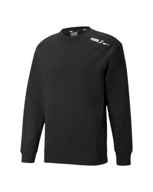 PUMA Black Full Sleeve Solid Sweater for men