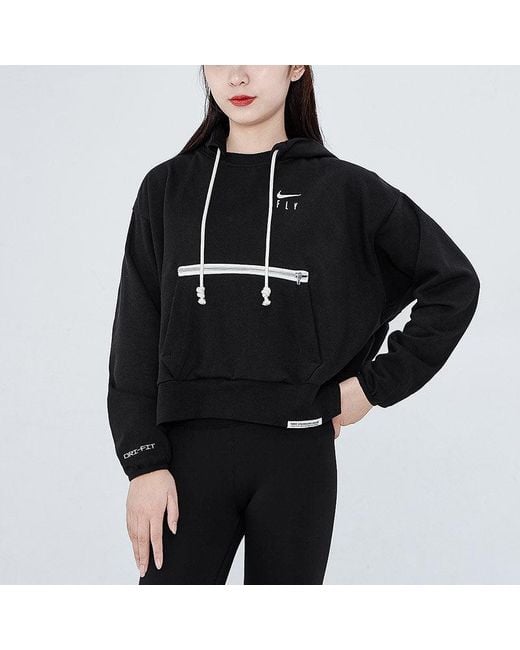 Nike Blue (Wmns) Embroidered Logo Big Pocket Short Sports Hoodie