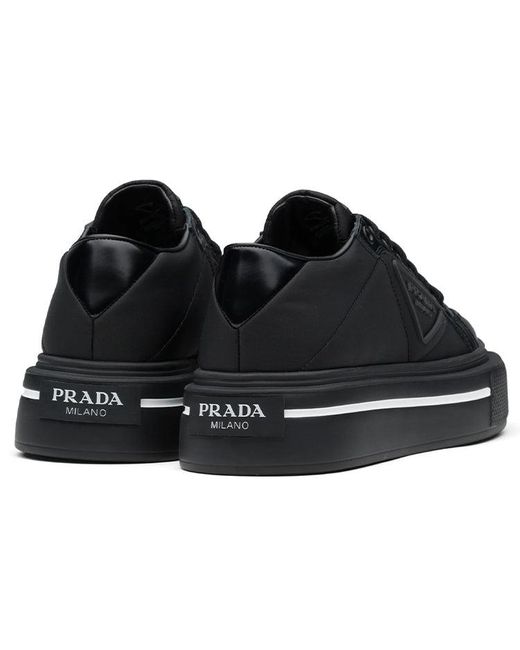 Prada Black (Wmns) Macro Re-Nylon And Brushed Leather Sneakers