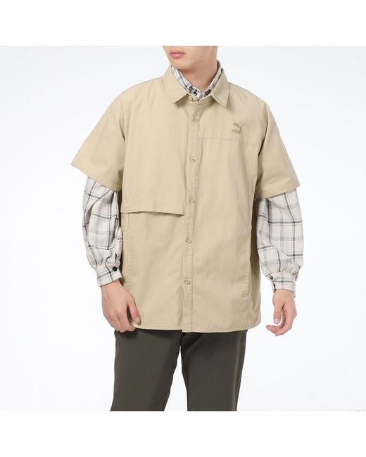 PUMA Natural Classics Oversized Short Sleeve Polo Shirt for men