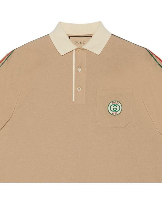 Gucci Natural Stretch Cotton Piquet Polo Shirt for men