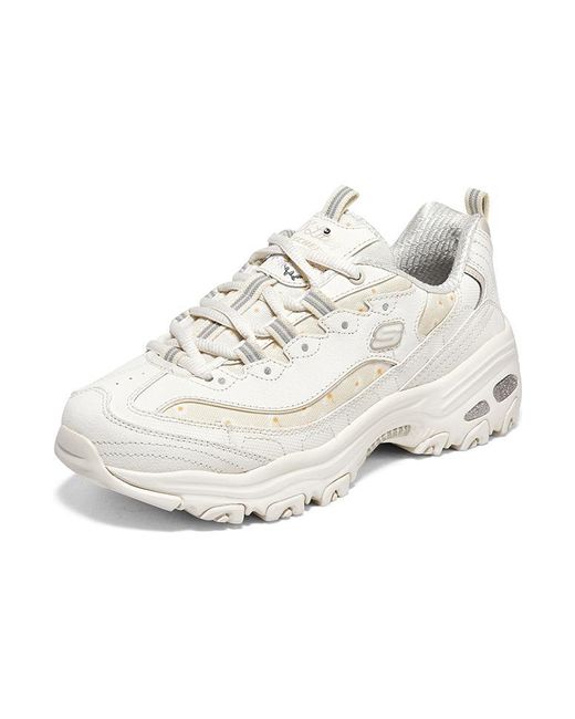 Skechers White (Wmns) D'Lites 1.0 Sneakers