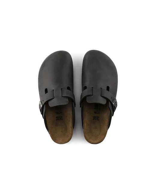 Birkenstock Black Boston Regular 'Oiled Leather' for men
