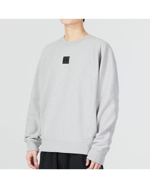 Under Armour Gray Ottoman Fleece Crew 'Light' for men