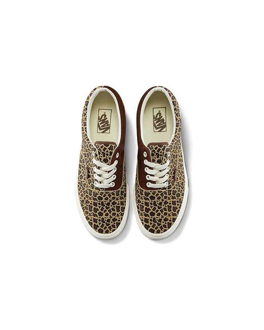 Vans Metallic Era Low Top Retro Skate Shoes Leopard Print for men