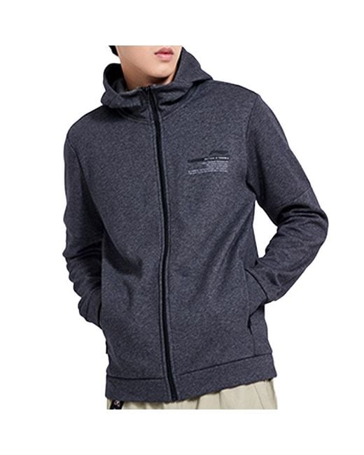 Li-ning Black Logo Cardigan Jacket 'Dark' for men