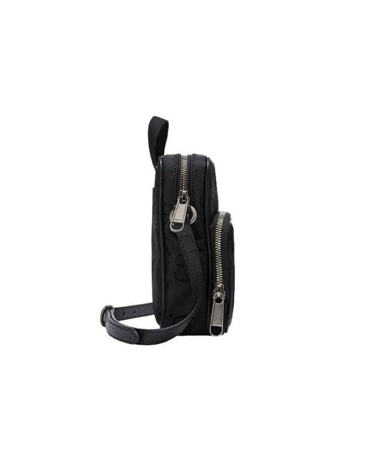 Gucci Black Off The Grid Otg Environmental Friendly Series Logo Leather Logo Nylon Handbag Mini for men