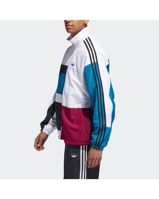 Adidas Blue Originals Spirit Oversized Splicing Sports Jacket for men