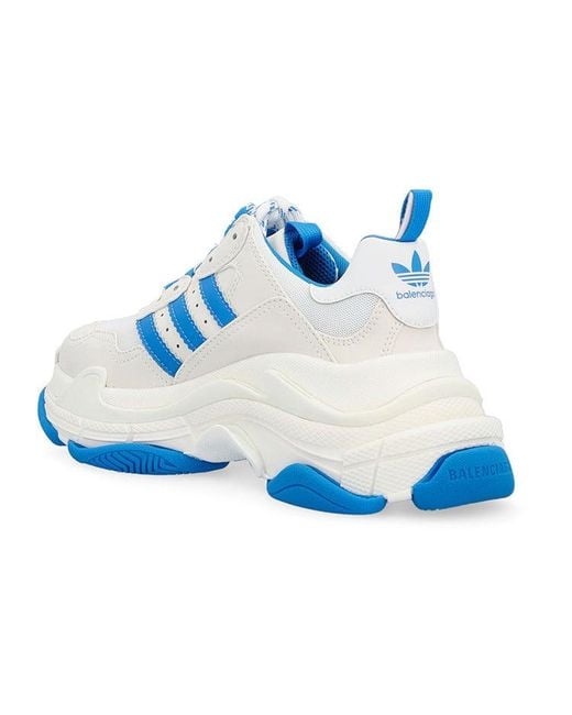 Balenciaga Blue Sneakers Adidas Triple S Donna Tessuto Bianco/Ciano