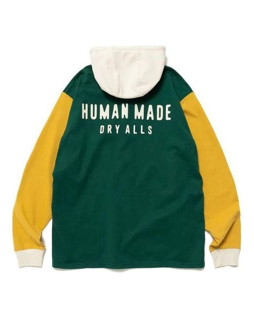 Human Made Green Rugby Shirt Hoodie for men