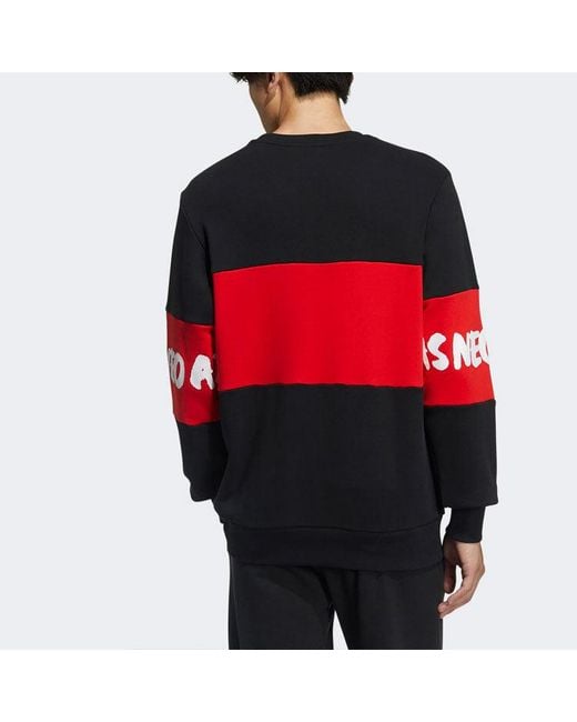 Adidas Black Neo X Crossover M Cny Ww Swt Printing Sports Pullover New Year's Edition Round Neck for men