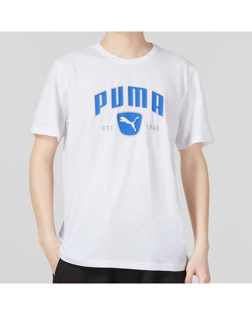 PUMA White Performance Training Graphic Tee for men