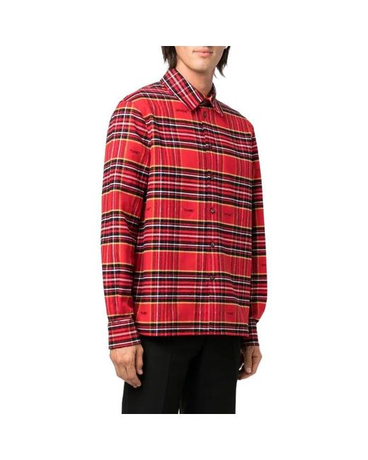 Off-White c/o Virgil Abloh Red Fw22 Stripe Lapel Long Sleeves Shirt for men