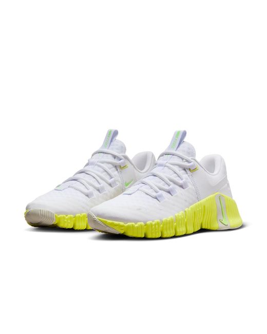 Nike White Free Metcon 5 Workout Shoes