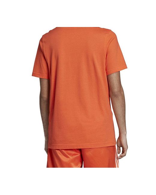 Adidas Orange Originals Trefoil Chest Logo Sports Short Sleeve for men