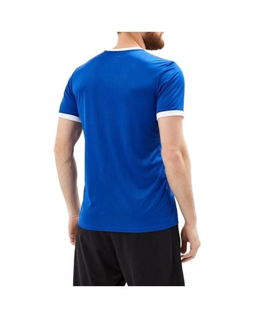 Adidas Blue Stripe Quick Dry Micro Mark Sports Training V Neck Short Sleeve T-Shirt for men