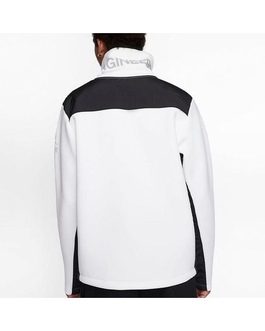 Nike Blue 23 Engineered Stand Collar Knit Contrasting Colors Half Zipper for men