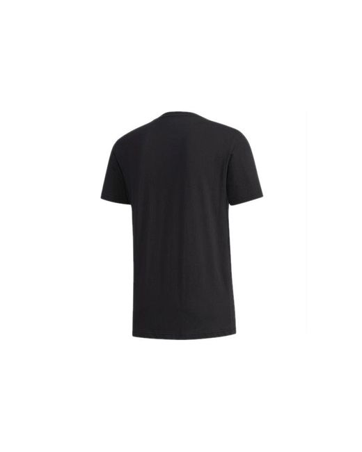 Adidas Black Neo Sports Round Neck Logo Printing Short Sleeve for men