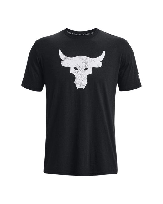 Under Armour Black Project Rock Brahma Bull Short Sleeve T-shirt for men