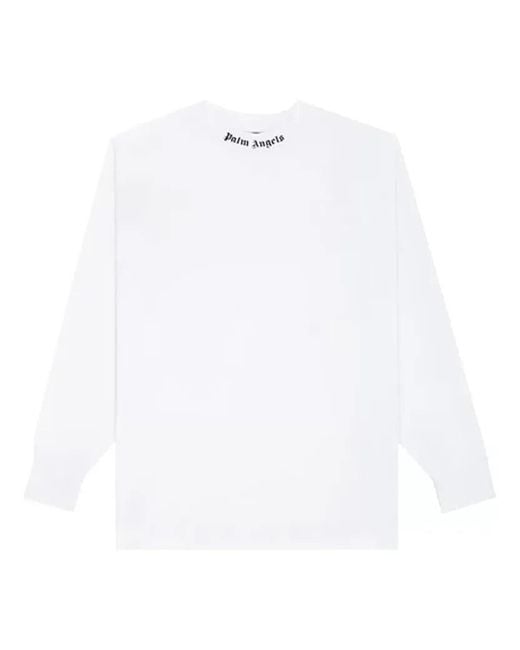 Palm Angels White Ss21 Classic Logo Over Long-Sleeve T-Shirt for men