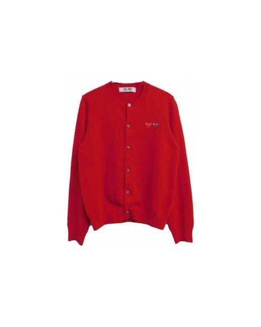 COMME DES GARÇONS PLAY Red (Wmns) Cardigan Double Emblem