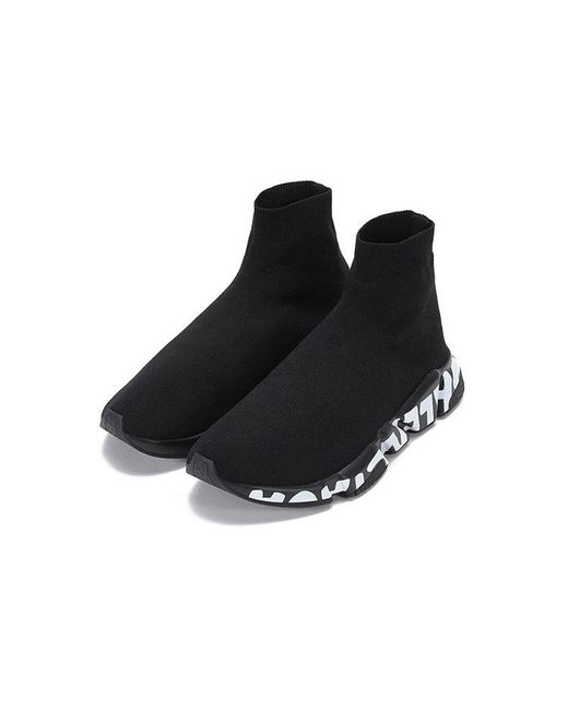 Balenciaga Black Speed Trainer 'Graffiti for men