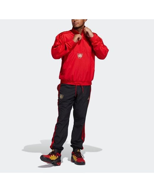 Adidas Red Cny Dm Po Basketball Casual Sports Half Zipper Jacket for men