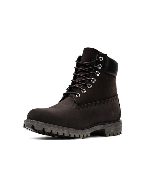Timberland Black Icon 6' Premium Wide Fit Boots 'Dark Nubuck' for men