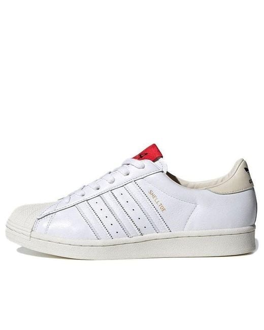 Adidas White 424 X Superstar Shell Toe Scarlet' for men