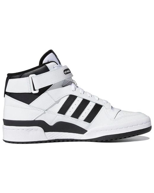 Adidas White Forum Mid Shoes for men