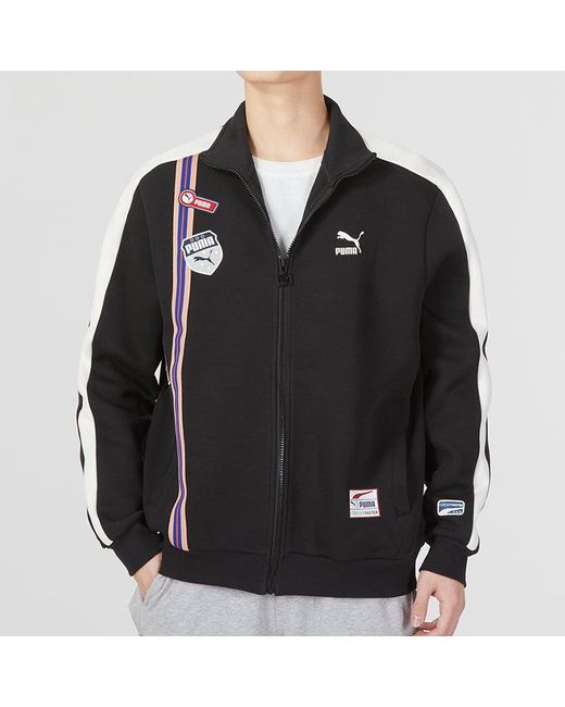 PUMA Black Team Badge Zipper Jacket for men